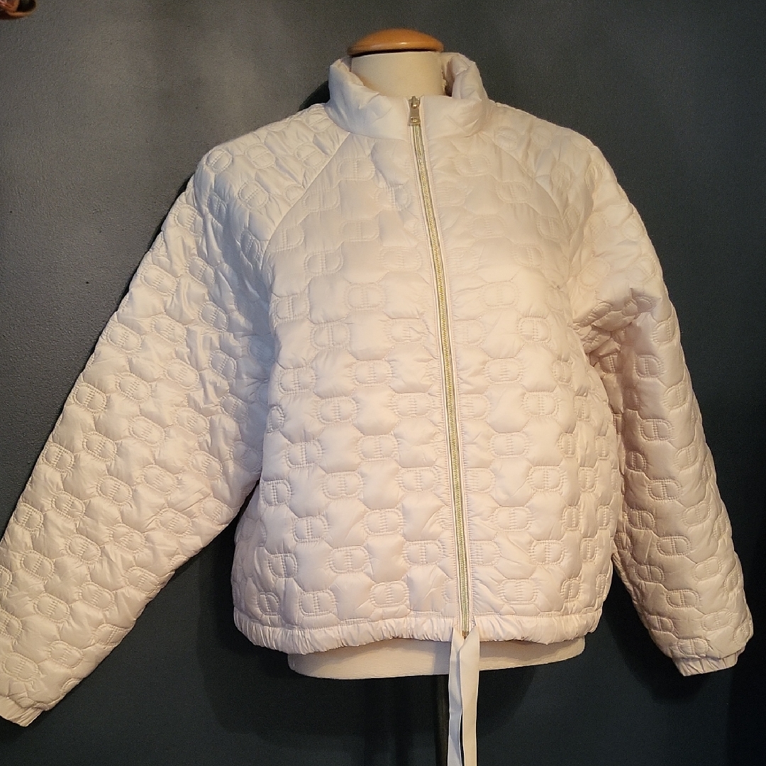 Twin Set Nwt Cream Lightweight Puffer